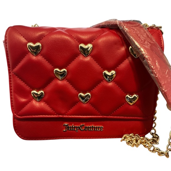 Juicy Couture Handbags - Juicy Couture Red and Gold Quilted Crossbody Bag